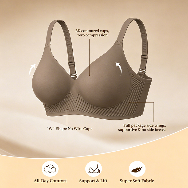 Wirefree Bra Comfort - Full Coverage Push Up Jelly Support
