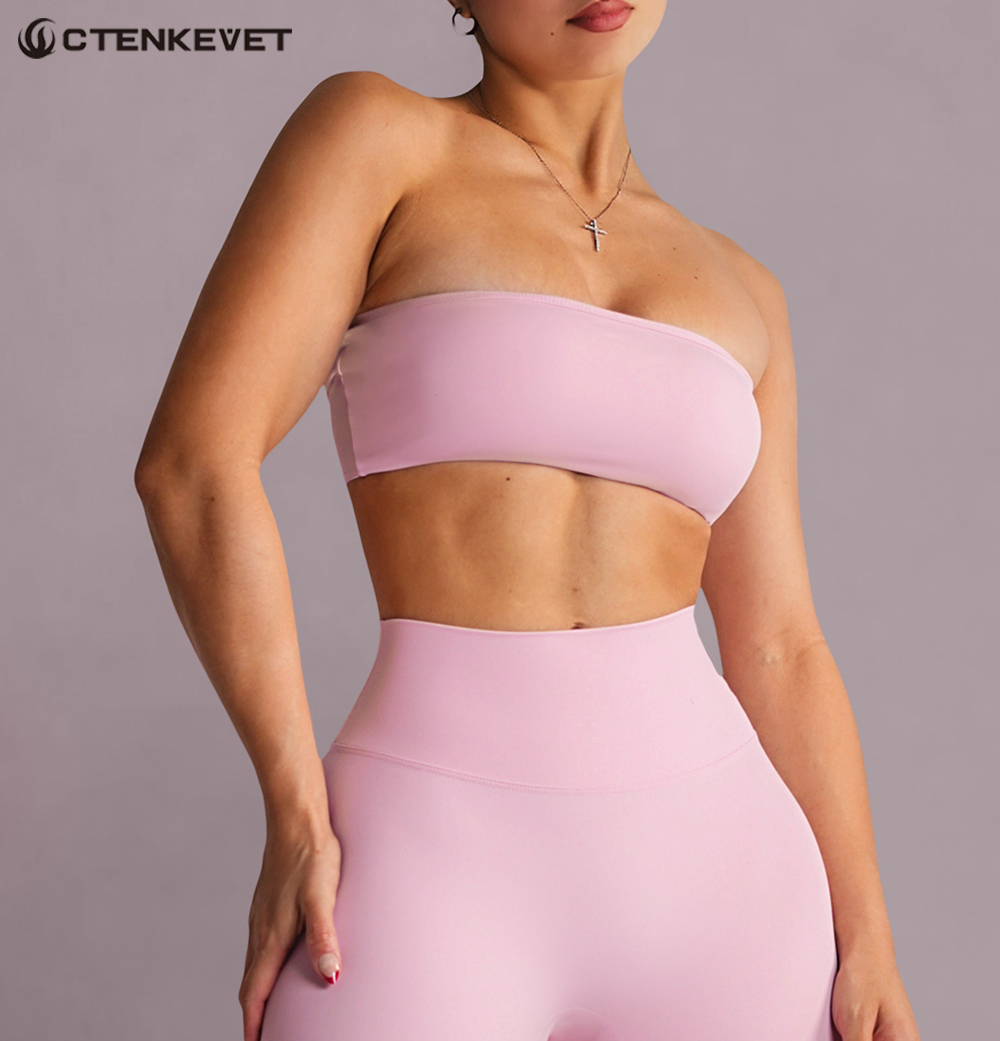 Sports Bra Racerback - Strapless Sports Bra Gym Crop Top