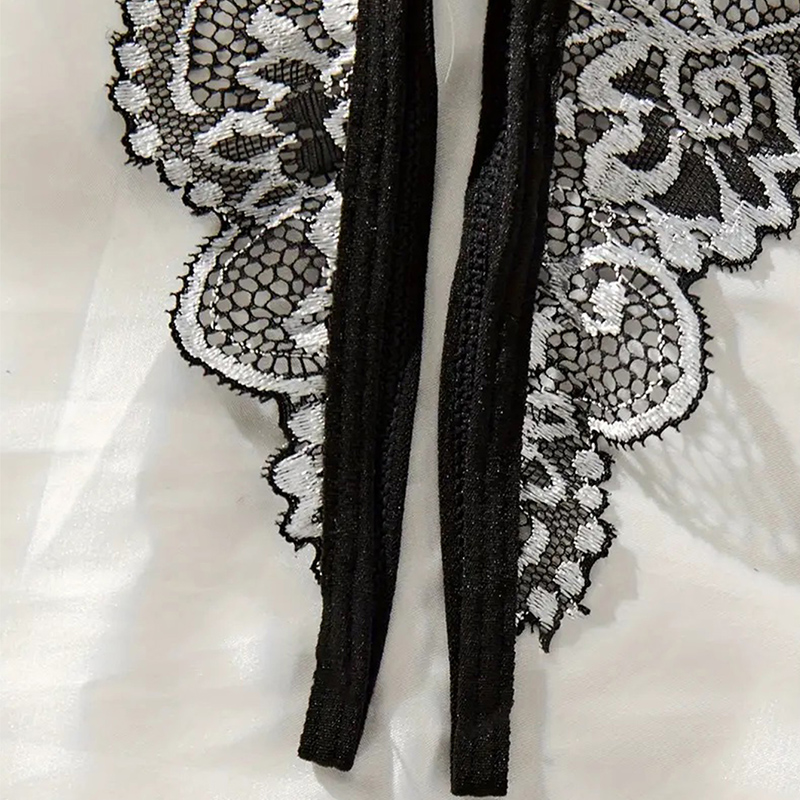 Black Hot Crotchless Sexy Wome - Lace Bralette Set ulasan dan harga