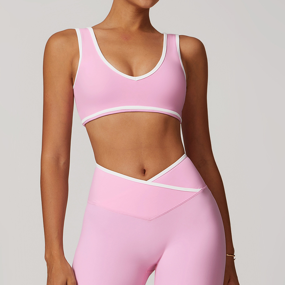 V-Neck Sports Bra Women Top Pu - Plunge Bra Push Up ulasan dan harga