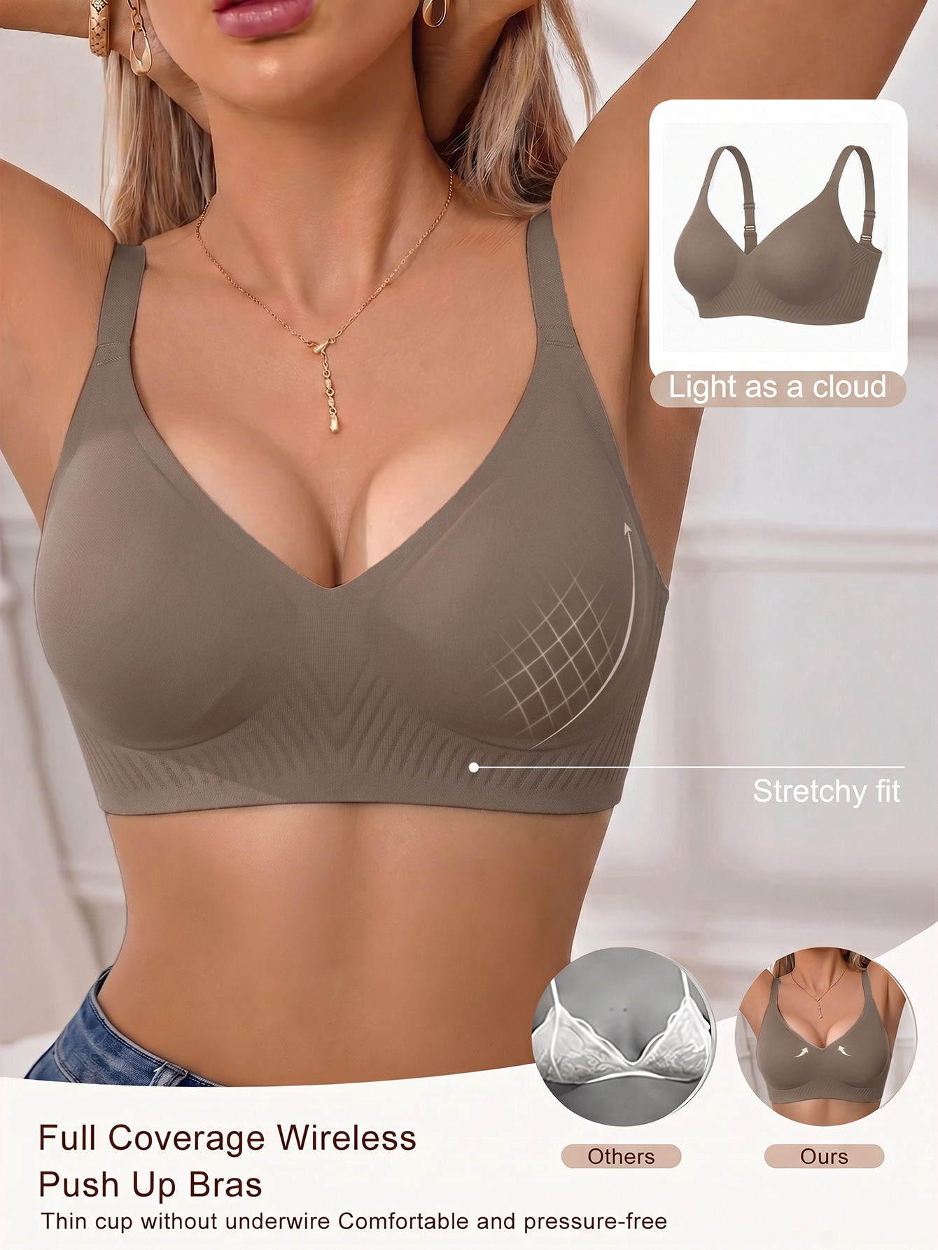 Full Coverage Push Up Jelly Su - Wirefree Bra Comfort ulasan dan harga