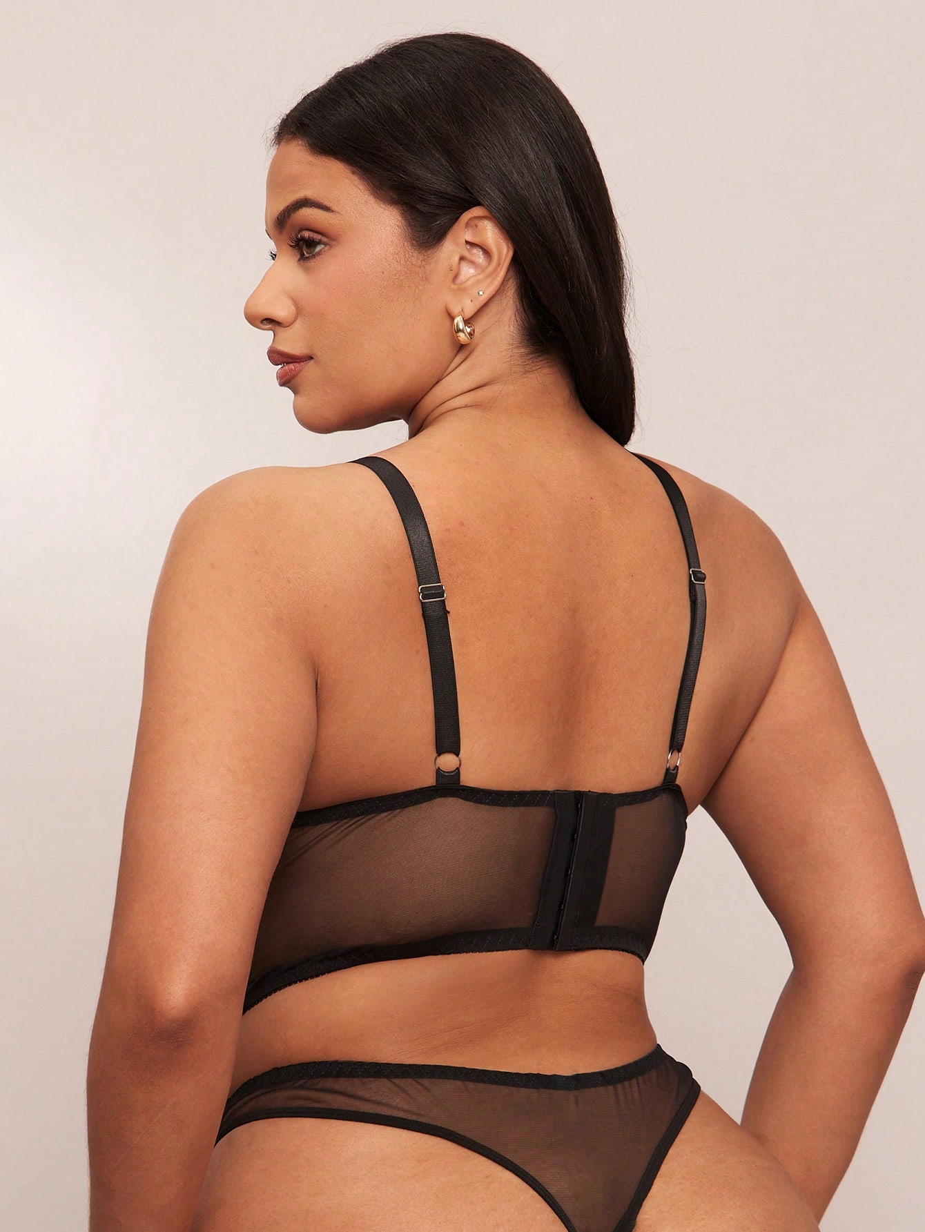 BAE Black Sheer Embroidered Pl - Sheer Bra Lace ulasan dan harga