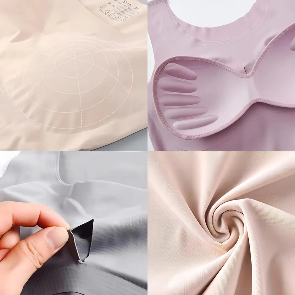 Ice Silk Wireless Push Up Tank - T Shirt Bra Seamless ulasan dan harga