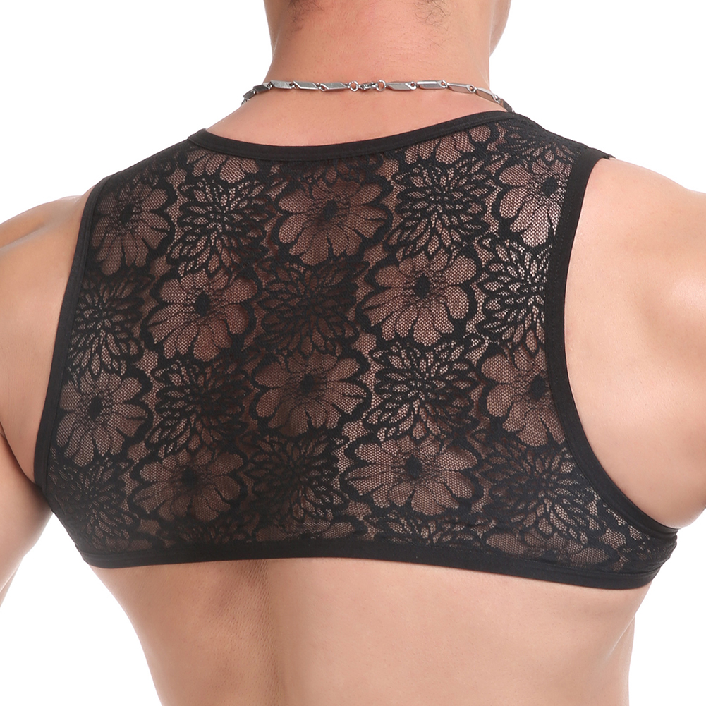 Sexy Mens Lace Sheer Crop Tops - Sheer Bra Lace ulasan dan harga