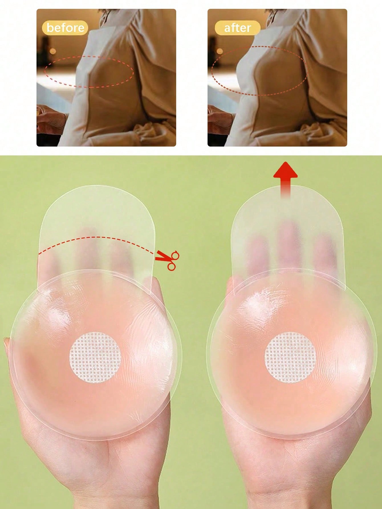 6.5cm Invisible Silicone Breas - Push Up Bra Silicone ulasan dan harga