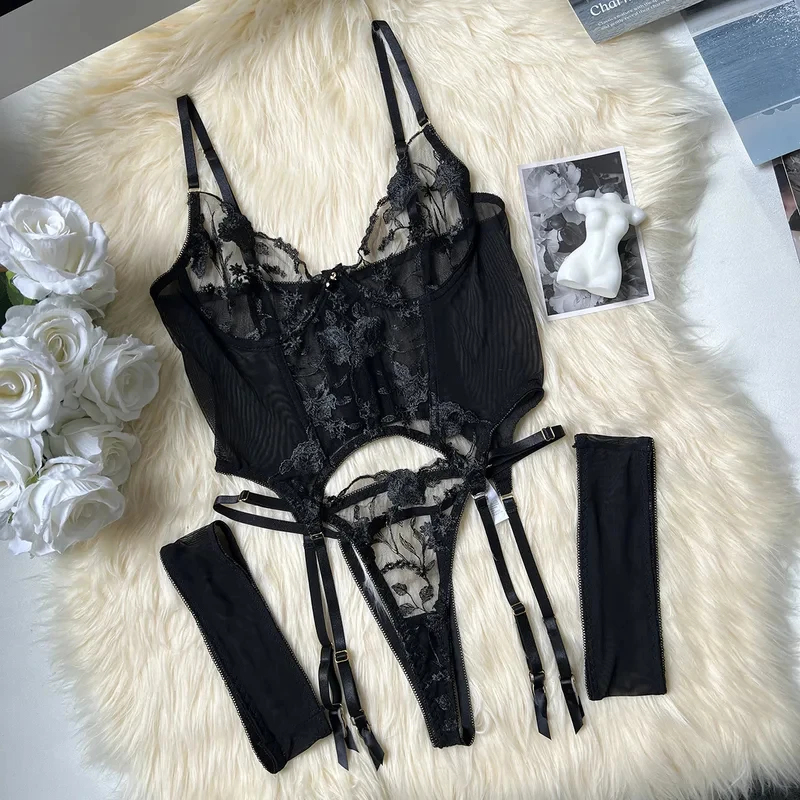 Lace Corset Sexy Sheer Mesh Br - Sheer Bra Lace ulasan dan harga